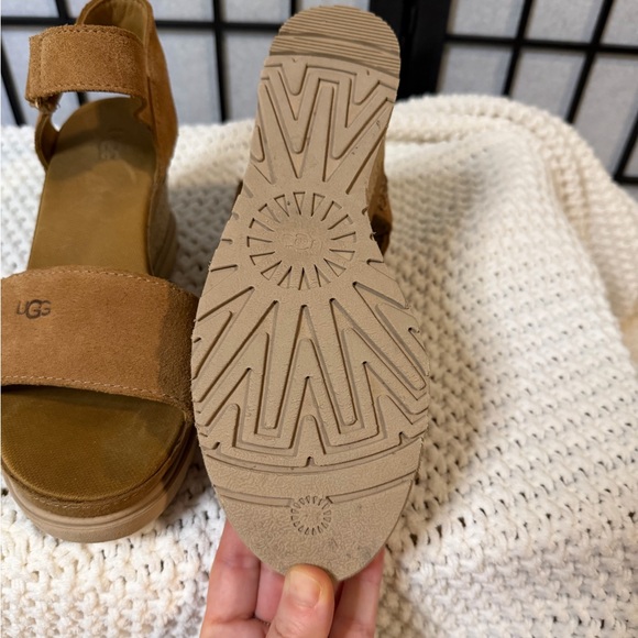 UGG Ileana Tan Wedge Sandals Size 8 - Picture 5 of 6